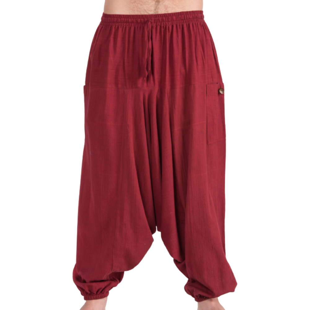 Cotton Aladdin Pants Red - FREE SIZE - EastMoonSpirit 