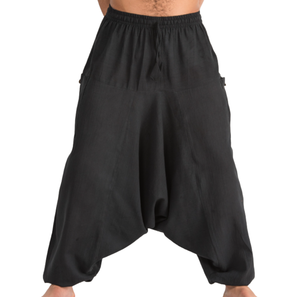 Cotton Aladdin Pants Black - FREE SIZE - EastMoonSpirit 