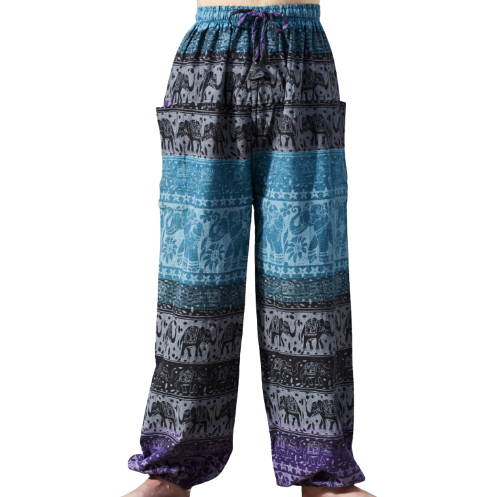 Elephant Harem Trousers Turquoise - SMALL/MEDIUM - EastMoonSpirit 