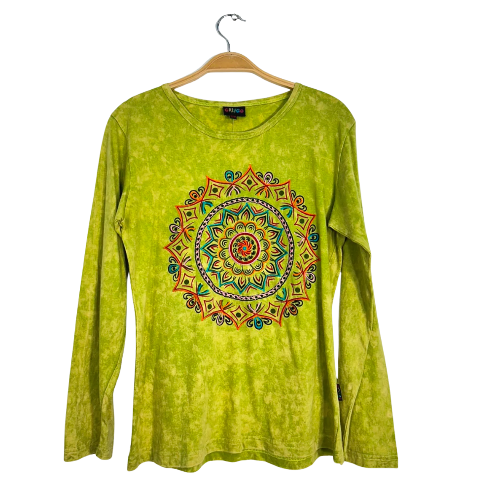 Long Sleeve T-Shirt Green - X LARGE - EastMoonSpirit 