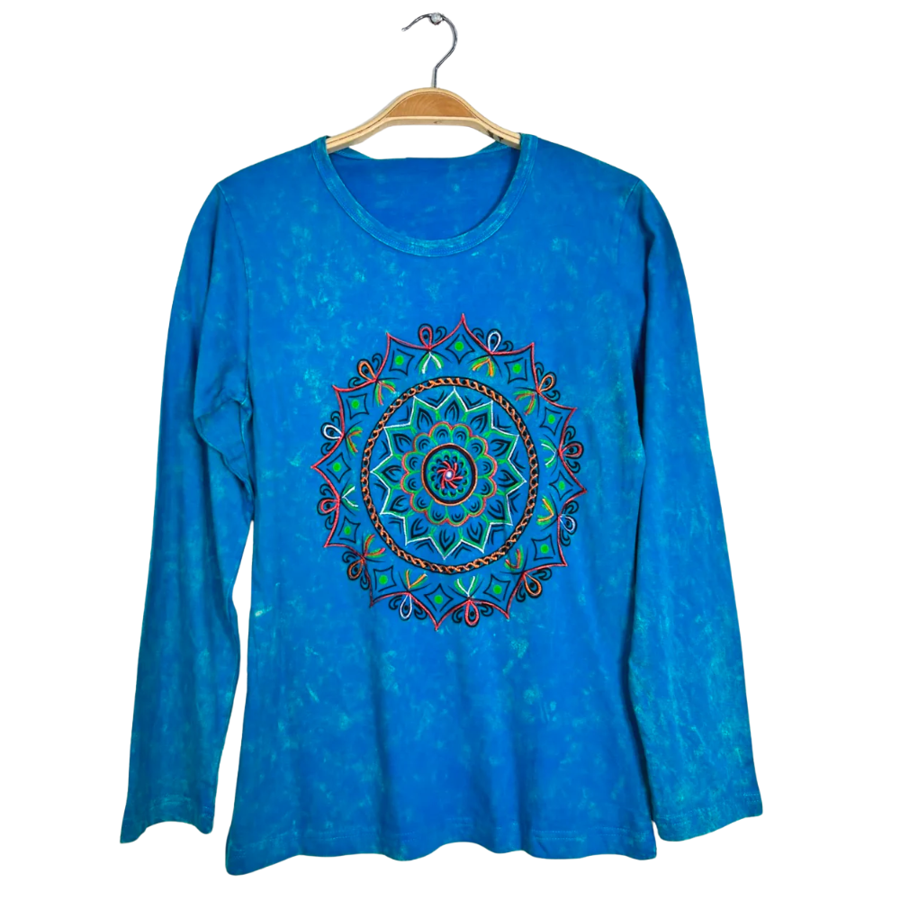 Long Sleeve T-Shirt Turquoise - X LARGE - EastMoonSpirit 