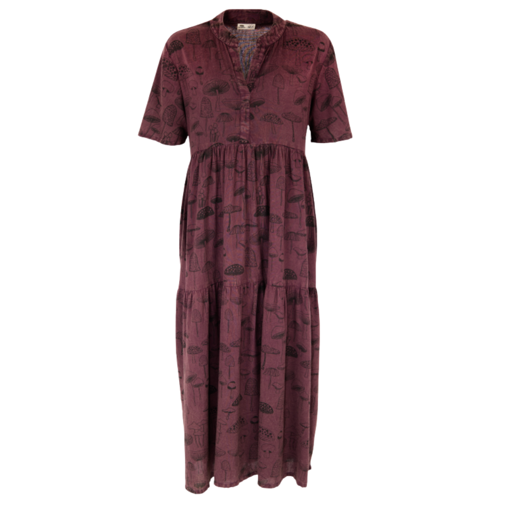 Mushroom Dress Maroon - LARGE/X LARGE - EastMoonSpirit 