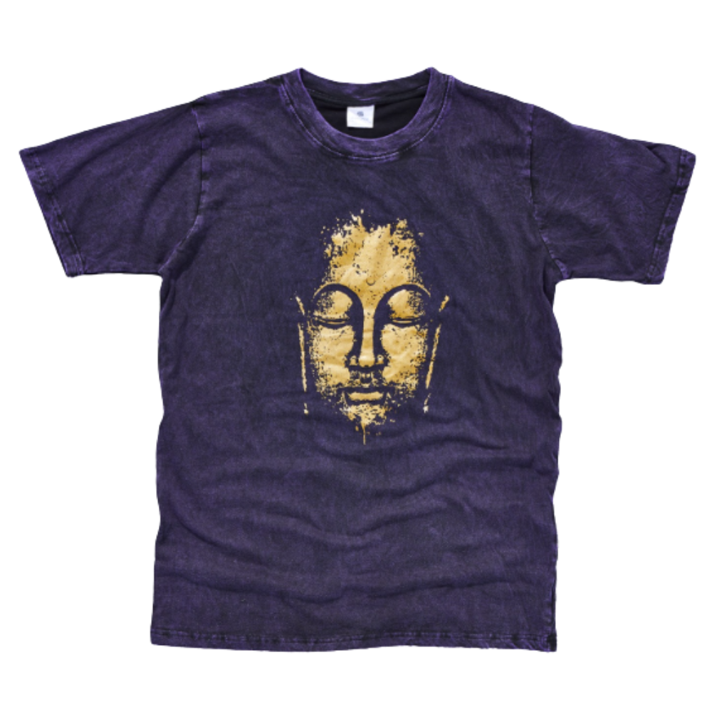 Stonewash Buddha T Shirt Purple - X LARGE - EastMoonSpirit 