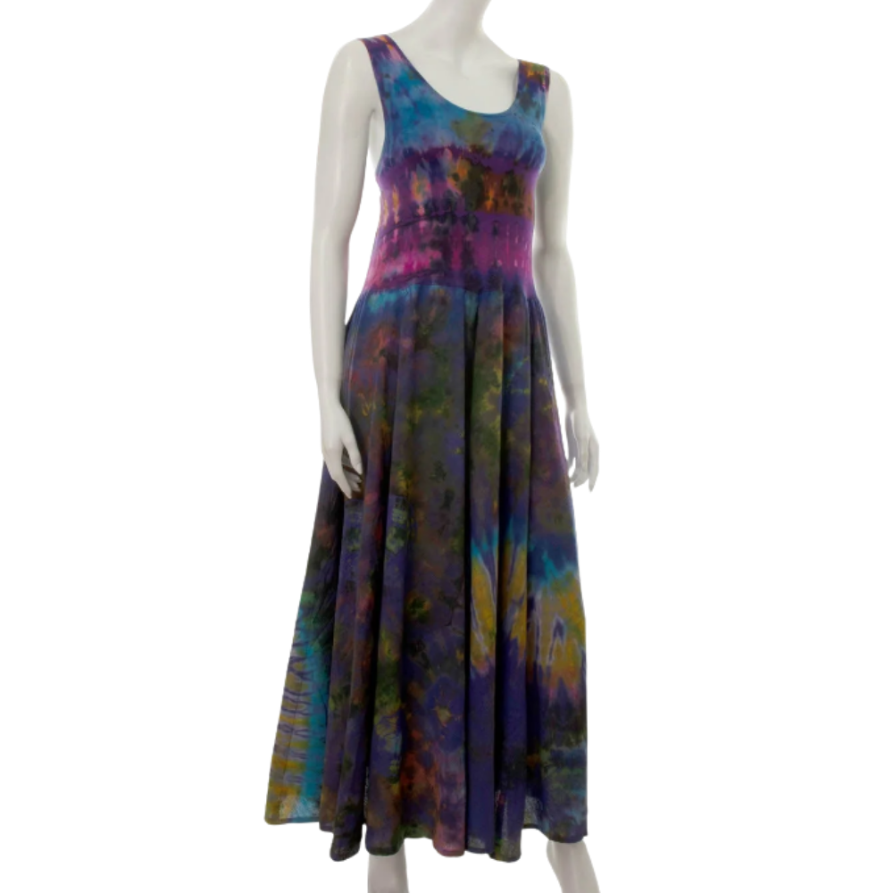 Tie Dyed Dress Purple - ONE SIZE